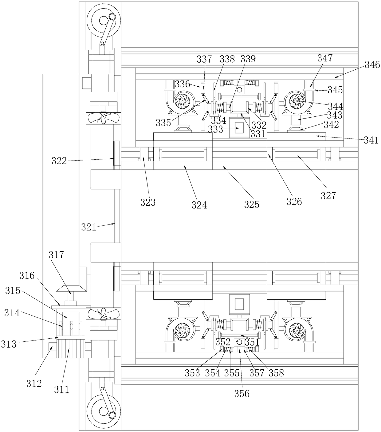 Furnace gas forced circulation device