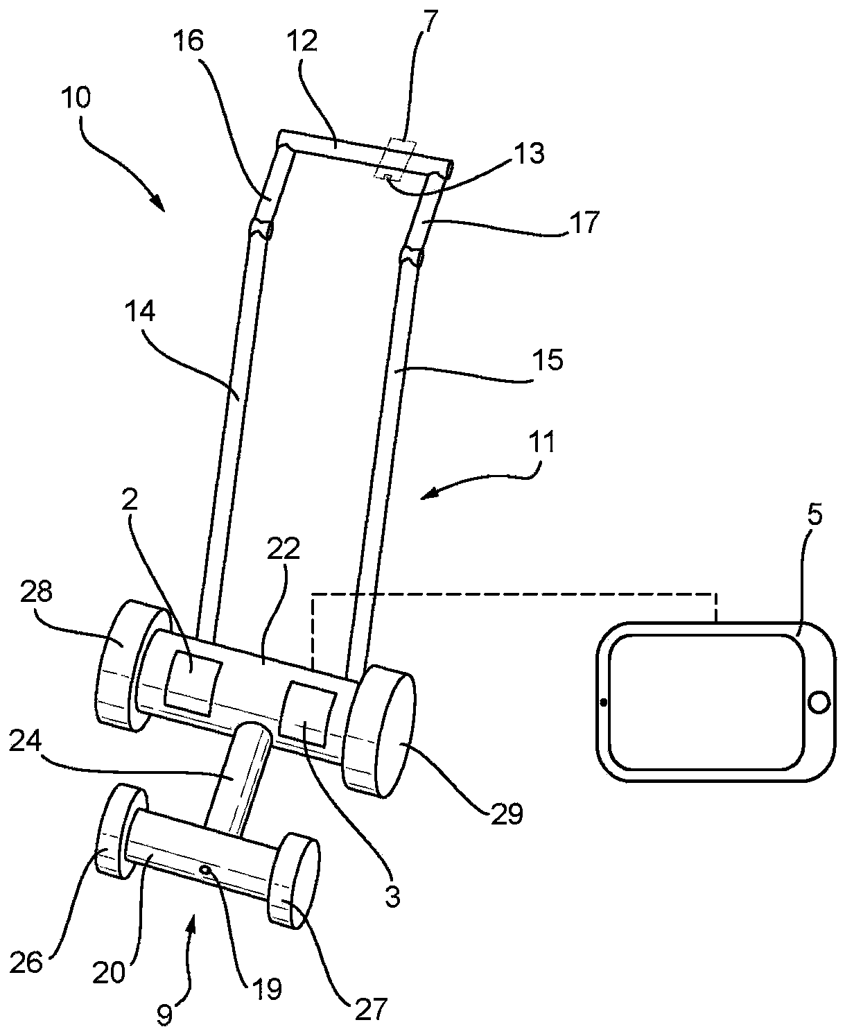 Transport Device with Chassis Mounted Battery