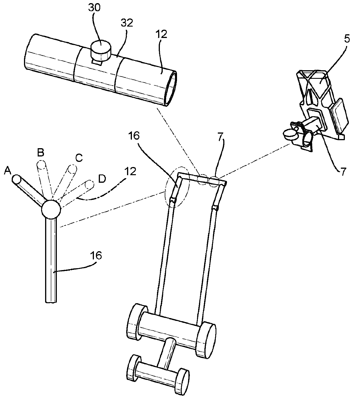 Transport Device with Chassis Mounted Battery