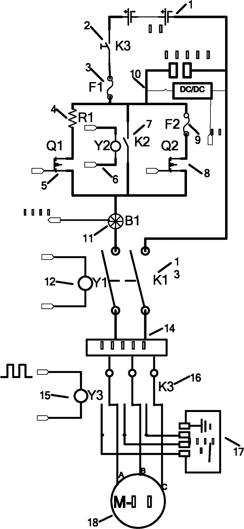 Structure of high-voltage electric control circuit for electric automobile