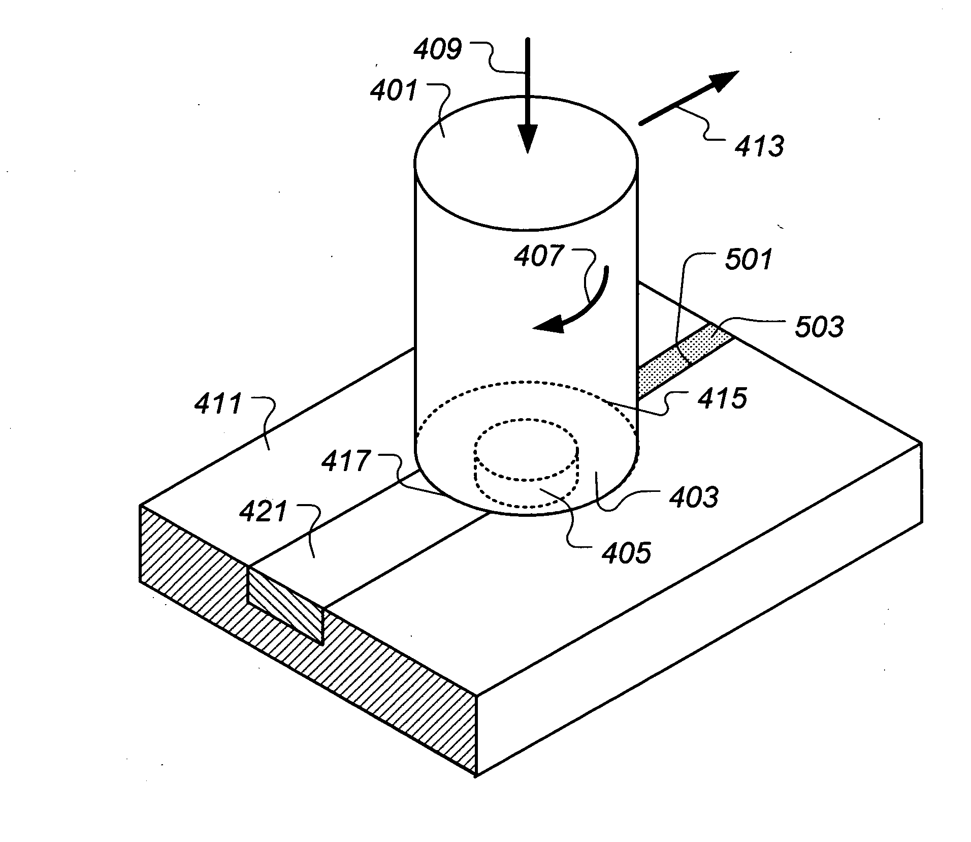 Composite material having a layer including entrained particles and method of making same