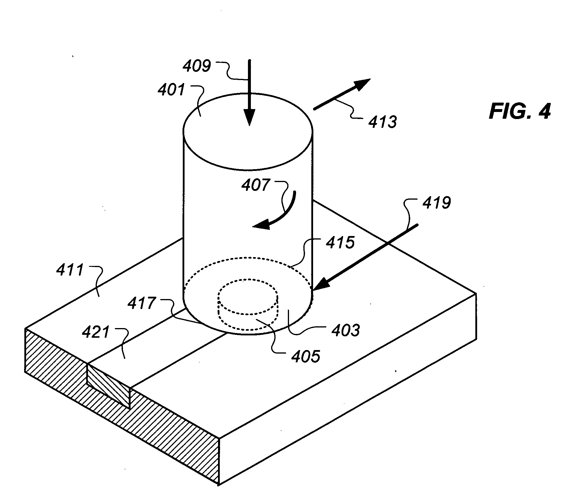 Composite material having a layer including entrained particles and method of making same