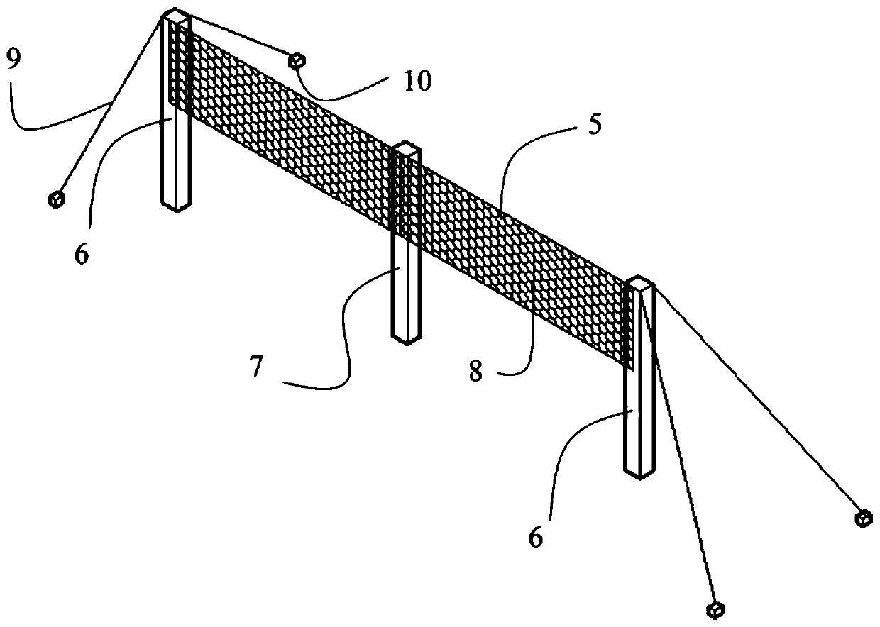 Debris flow multi-stage dissipative blocking structure