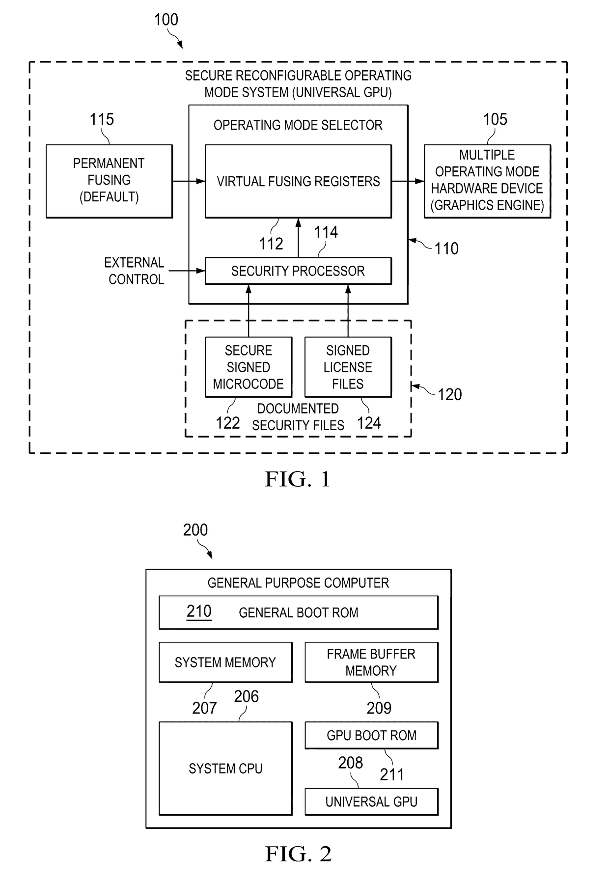 Secure reconfiguration of hardware device operating features