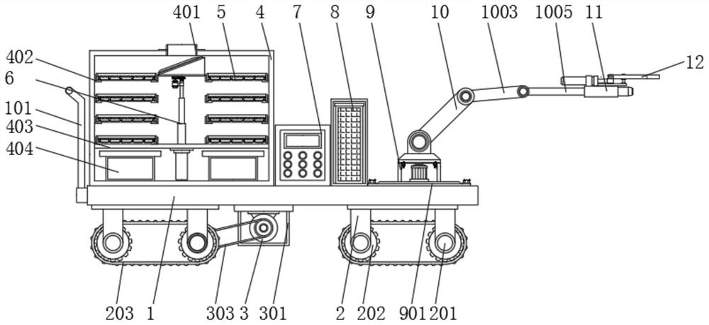 Fruit and vegetable picking robot with built-in positioning function and driving positioning method