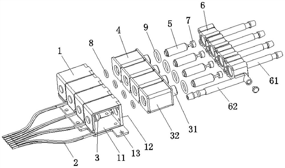 One-to-multiple electromagnetic valve