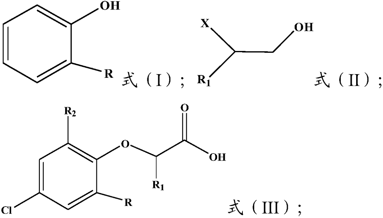 Preparation method of phenoxycarboxylic acid substances