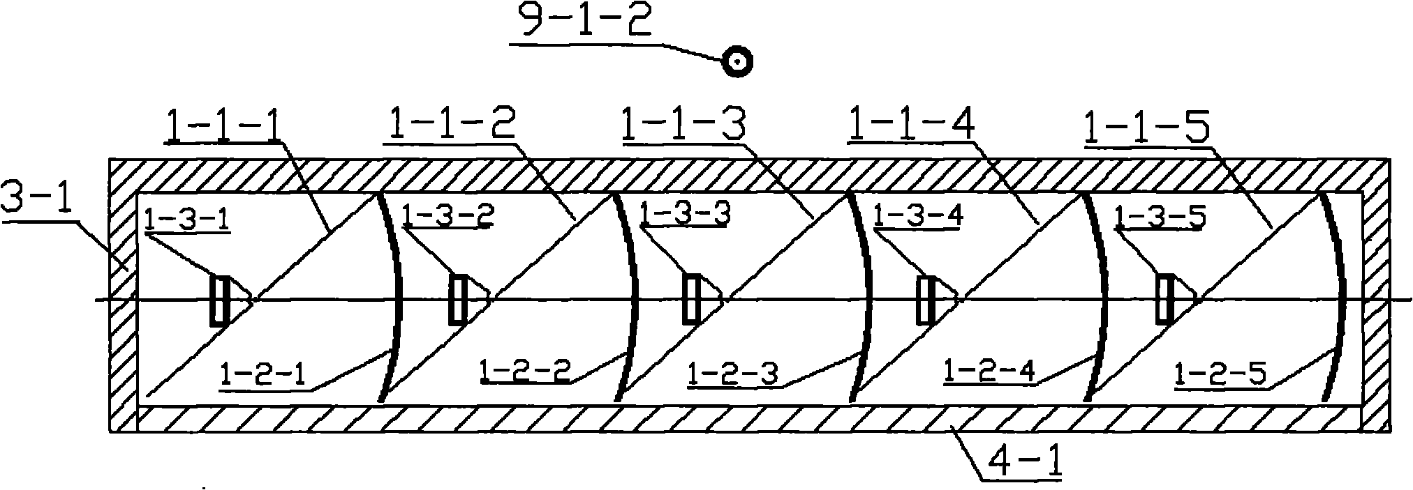 Secondary reflection parabolic cylinder light-condensing plane lighting solar water-heating and power-generating device