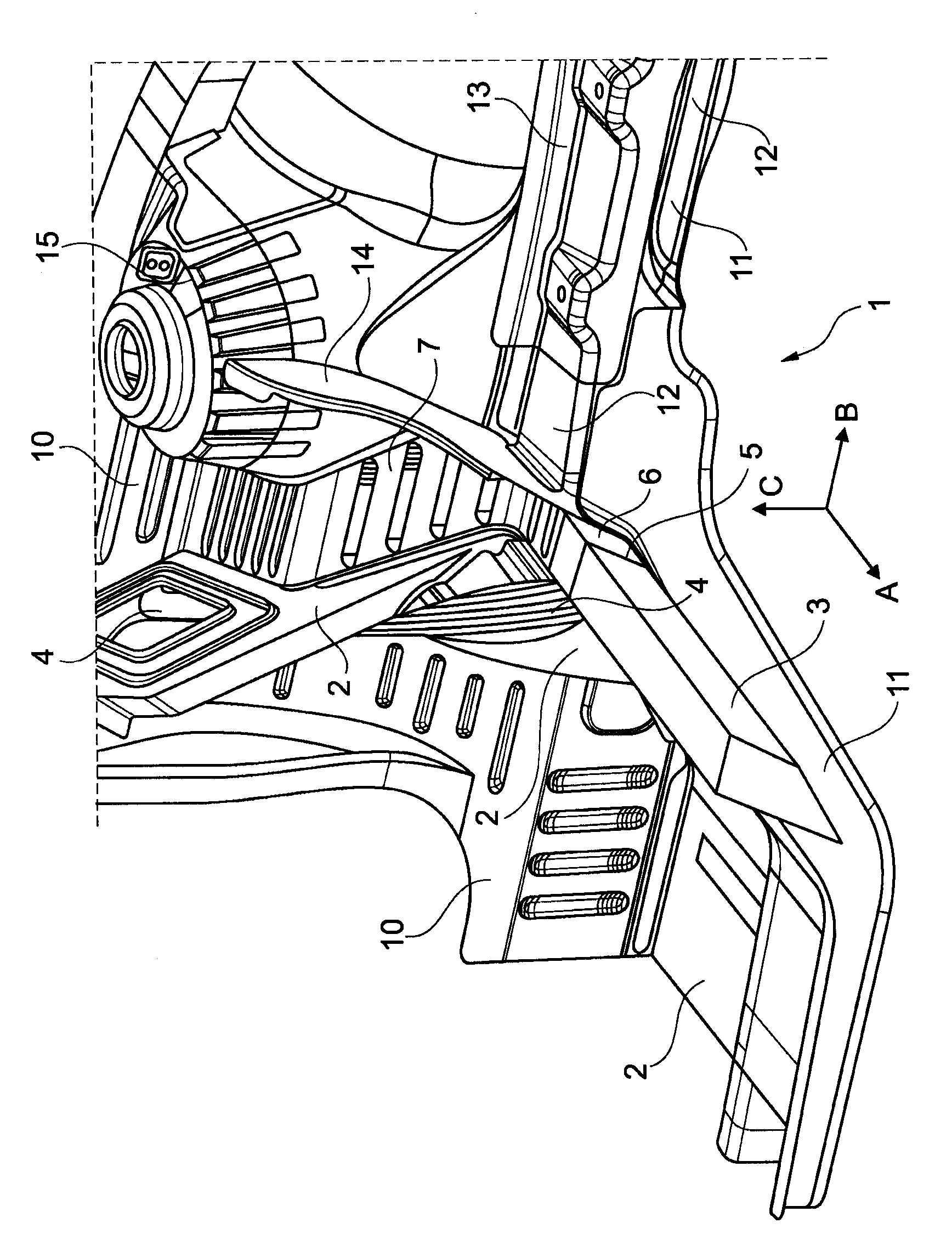 Motor vehicle front end and method for its production