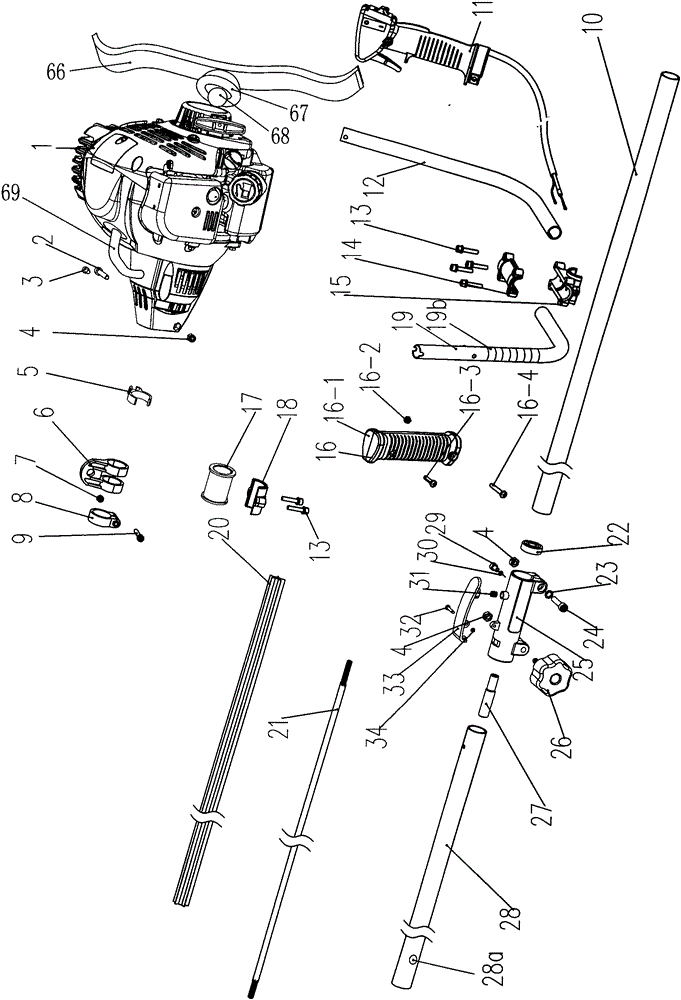 Low Emission Gasoline Brush Cutter with Throat Clearance Atomizing Carburetor