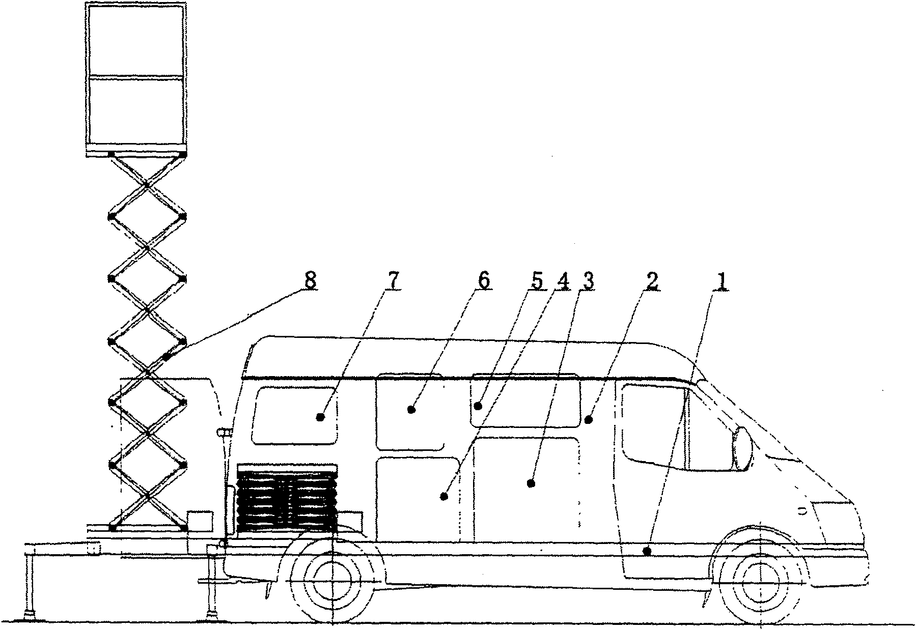 Technical vehicle of charging system for transit trolley with super capacitance