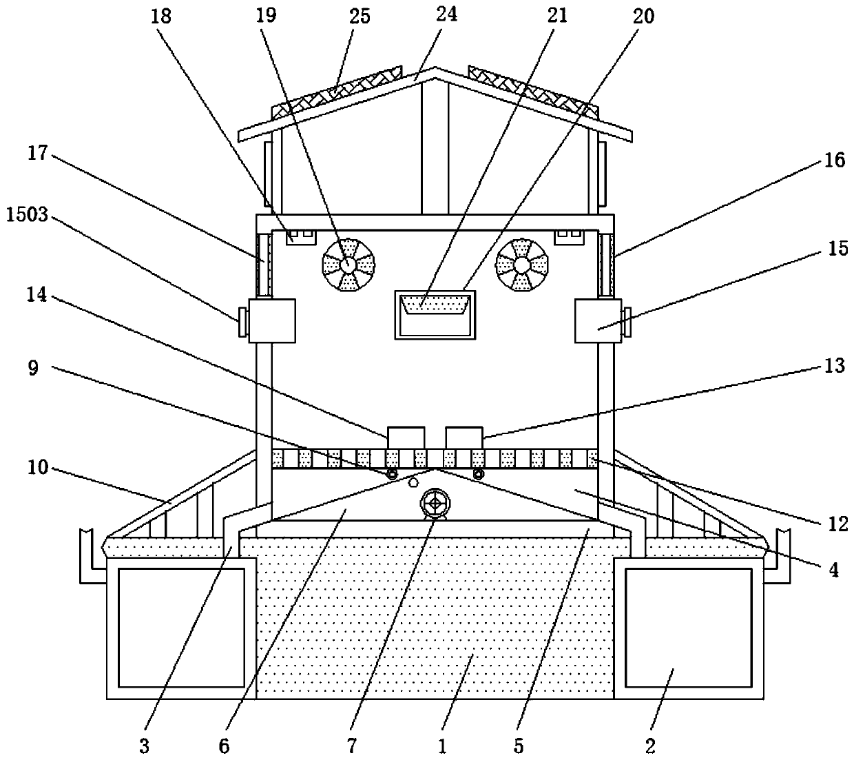 Sheep house having function of removing peculiar smell