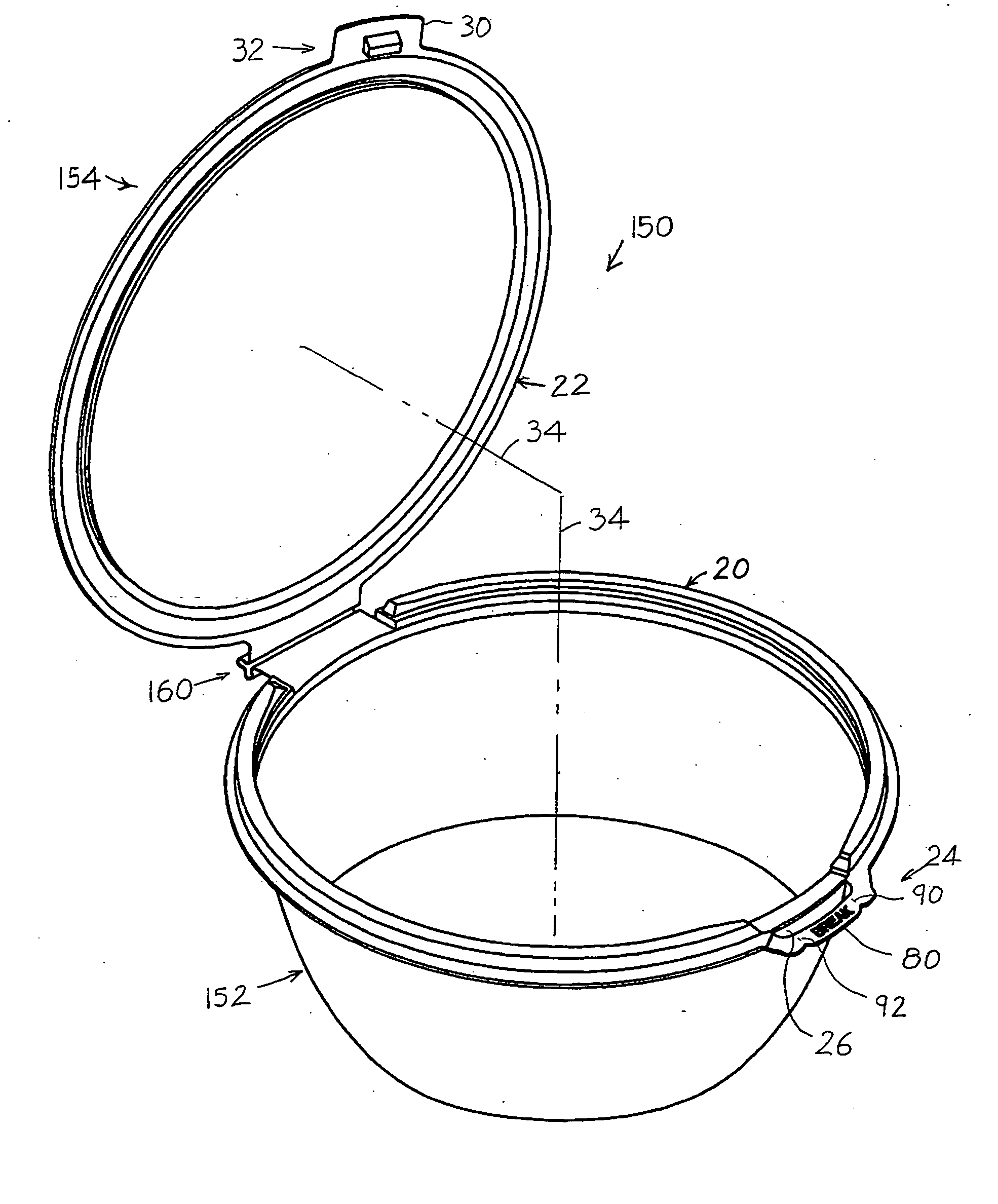 Enhanced tamper evident bowl with blocked tab