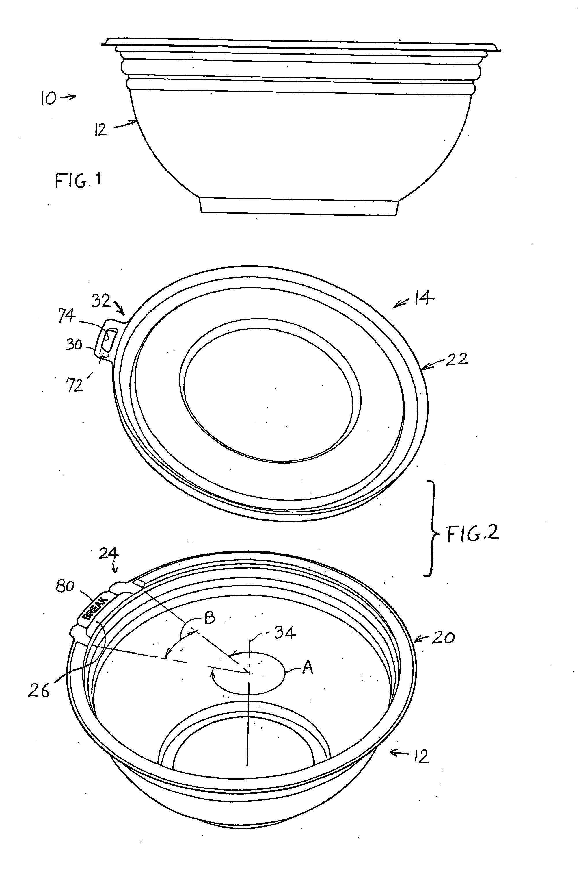 Enhanced tamper evident bowl with blocked tab