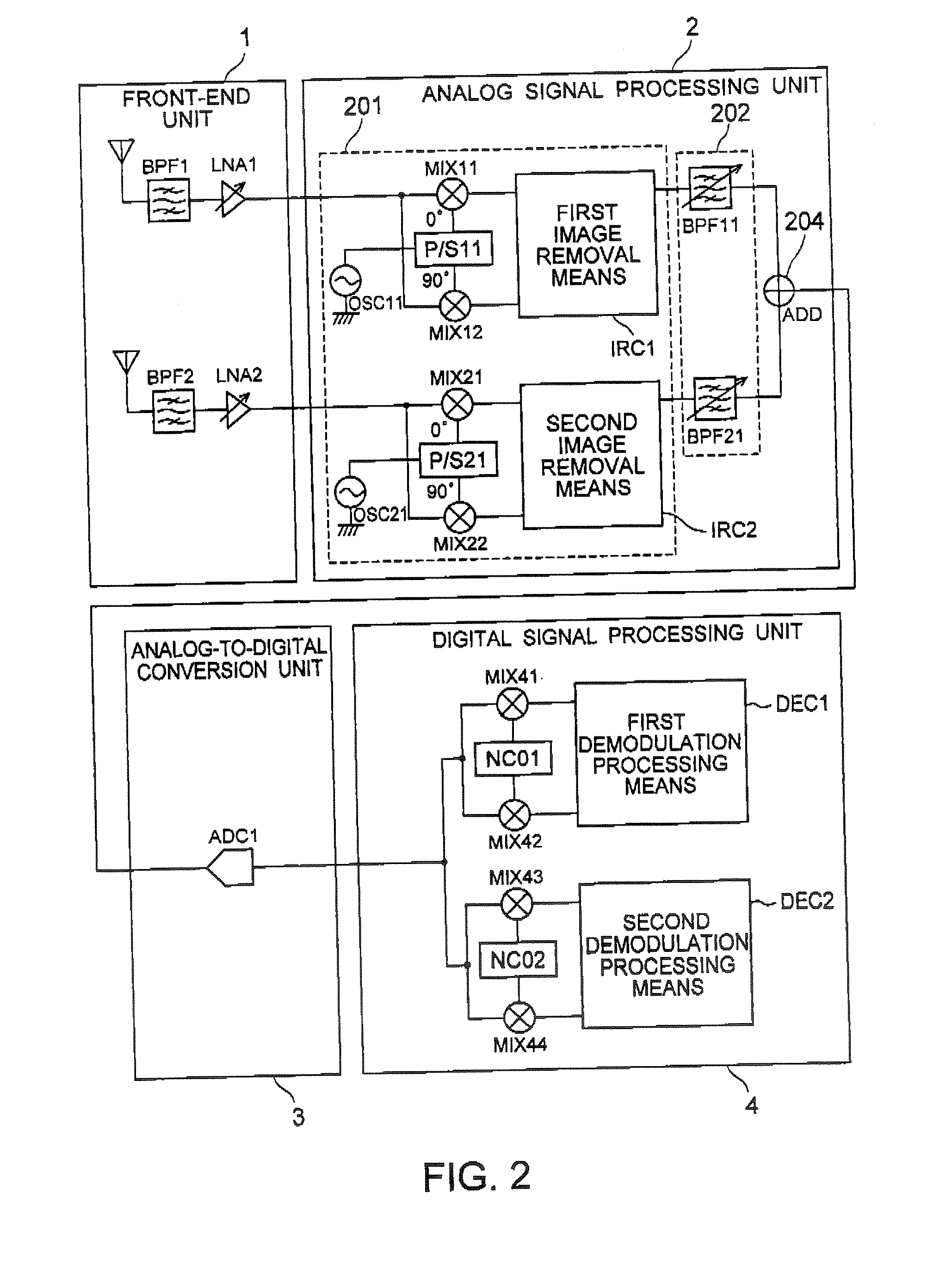Analog signal processing circuit and communication device therewith
