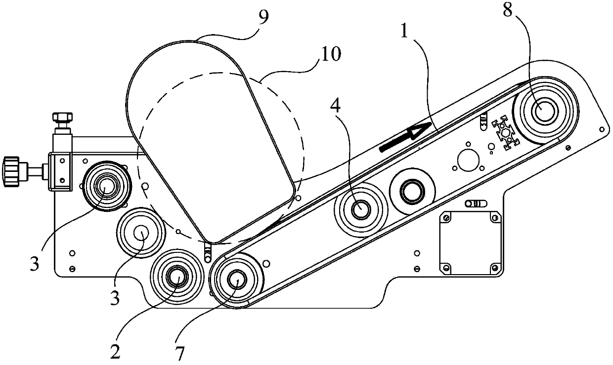 Cloth paving machine and cloth feeding cradle device thereof