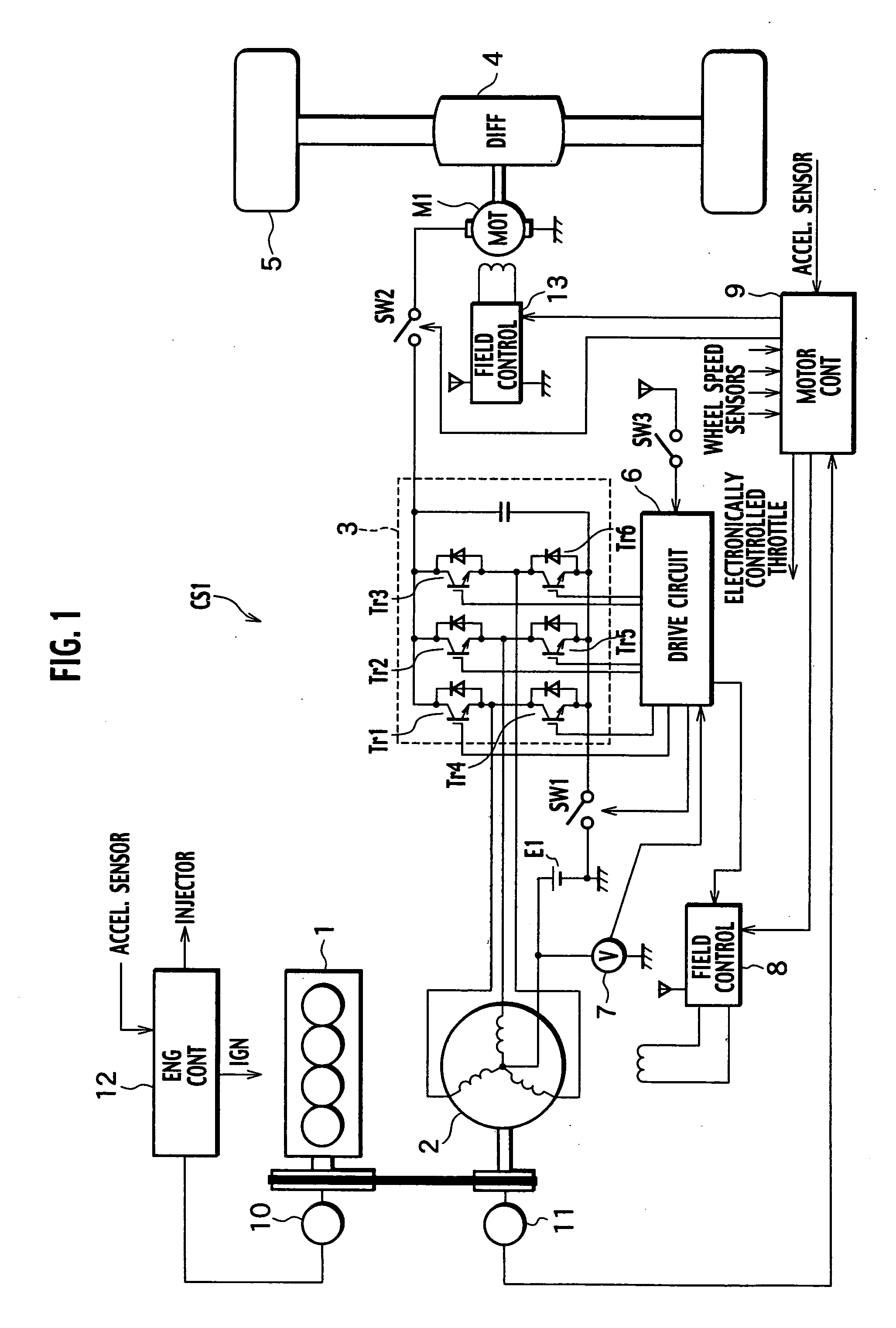 Control system and controlling method for motor drive four wheel drive vehicle