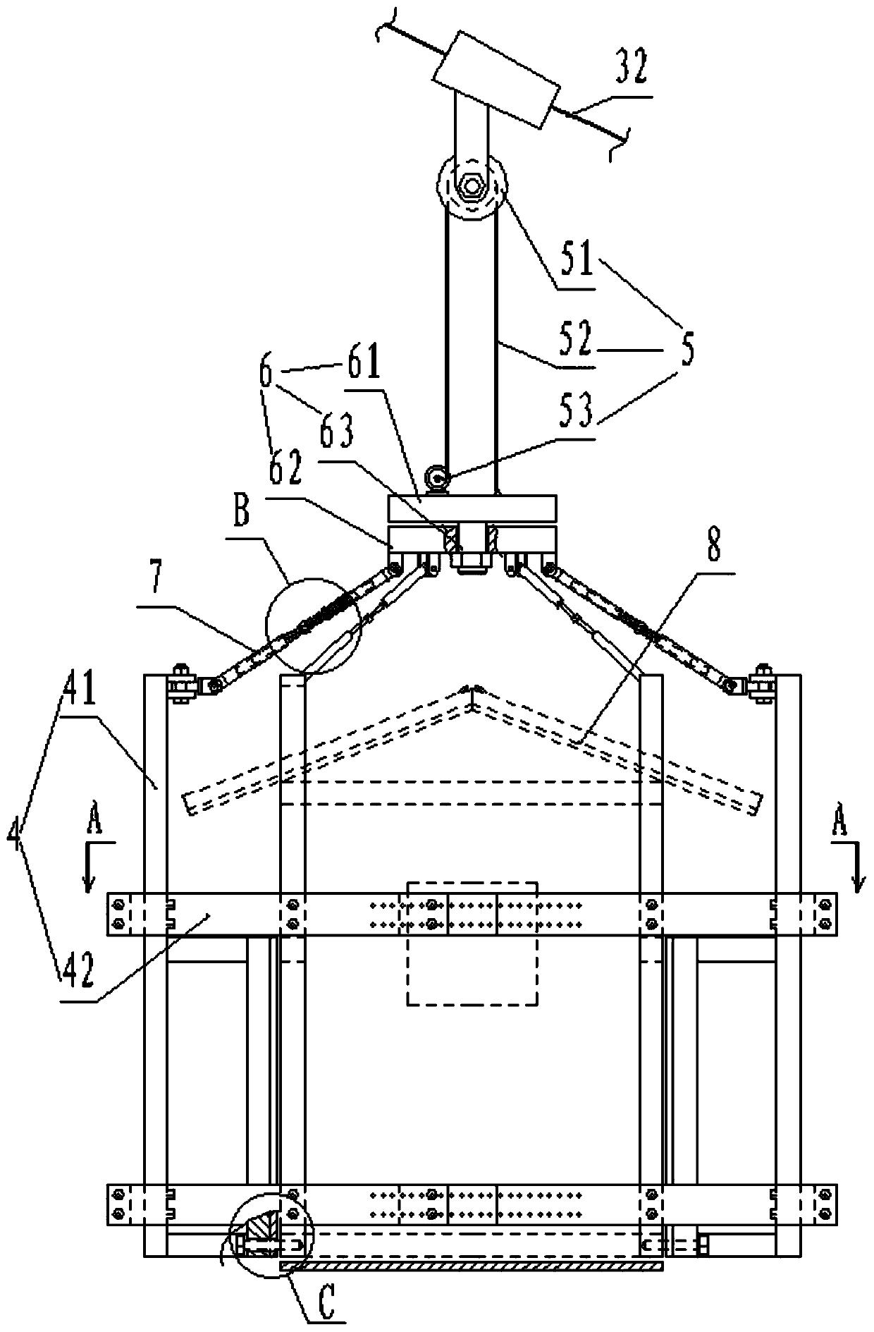 An assembled house hoisting device and installation method