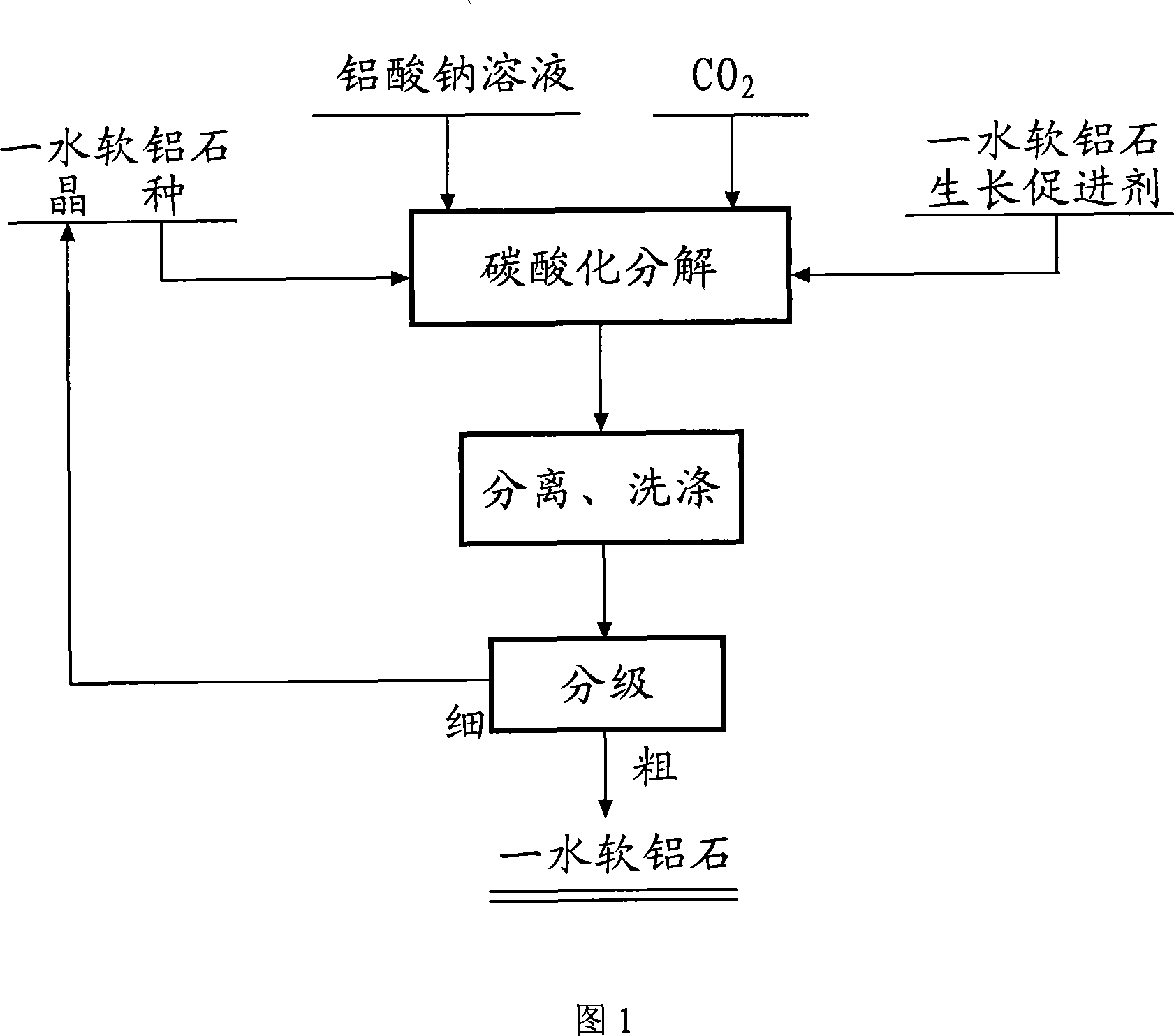 Method for preparing water softening aluminium stone of sodium aluminate solution carbonation resolving