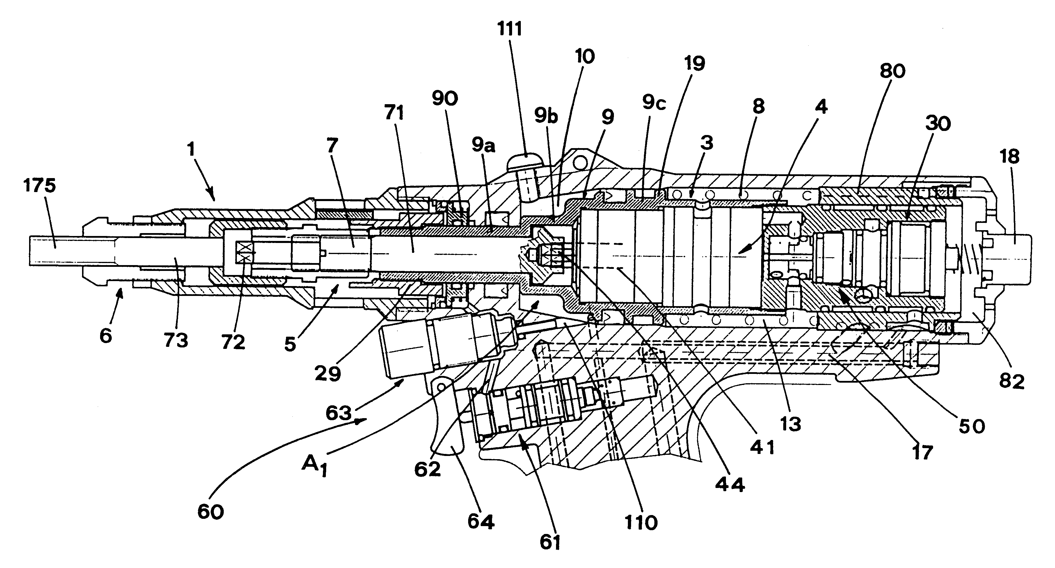Pneumatic-hydraulic rivet gun
