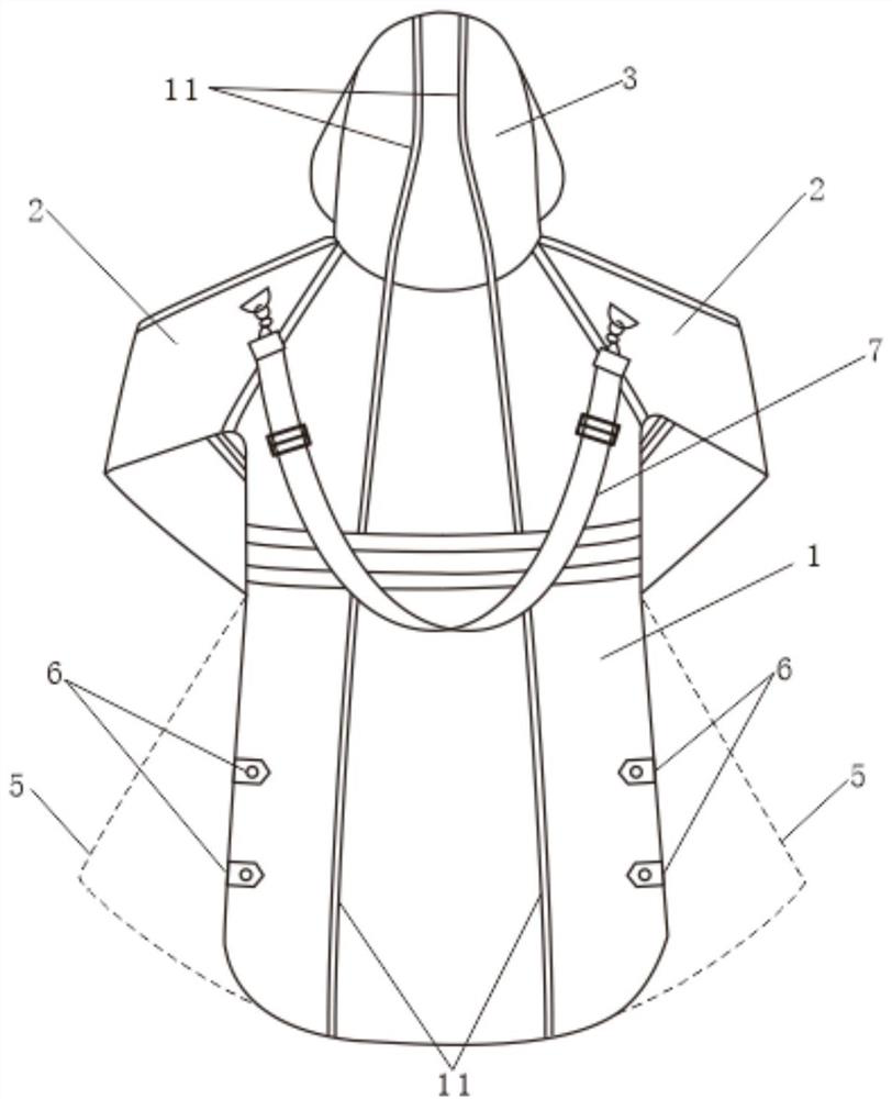 Multifunctional temperature-adjusting portable raincoat