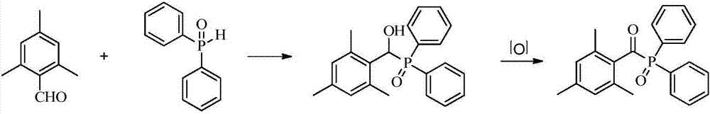 Method for efficiently and recyclably synthesizing 2,4,6-trimethylbenzoyldiphenyl phosphine oxide