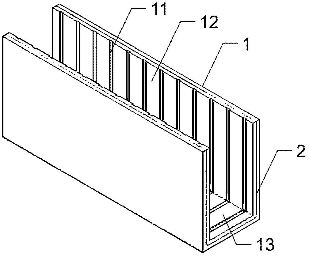 Permanent beam template made of fiber woven mesh reinforced cement based composite material and method for manufacturing permanent beam template