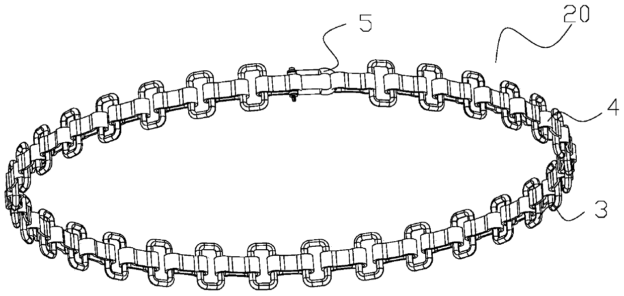 Anti-skidding chain applied to automobile tires