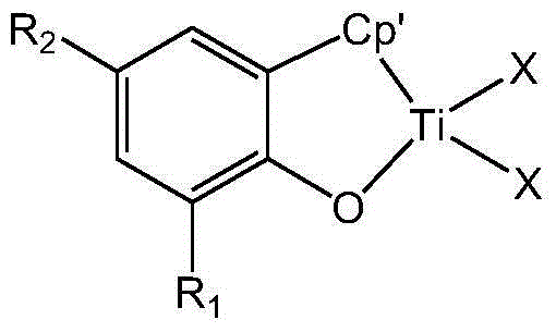 Aryloxy side chain half sandwich titanocene complex having large steric hindrance and application thereof