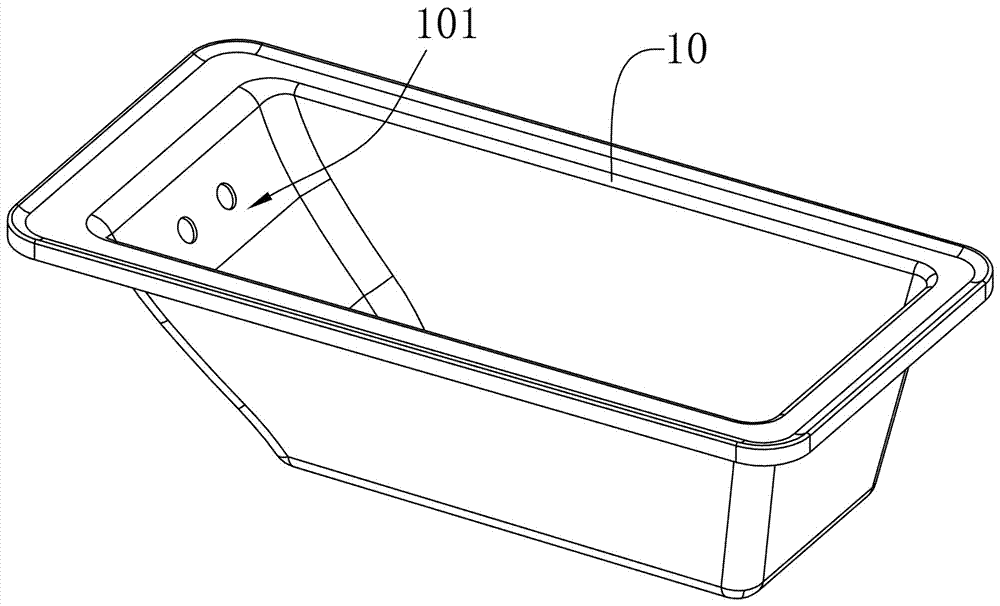 Bathtub with built-in multi-functional massage pillow and assembly method