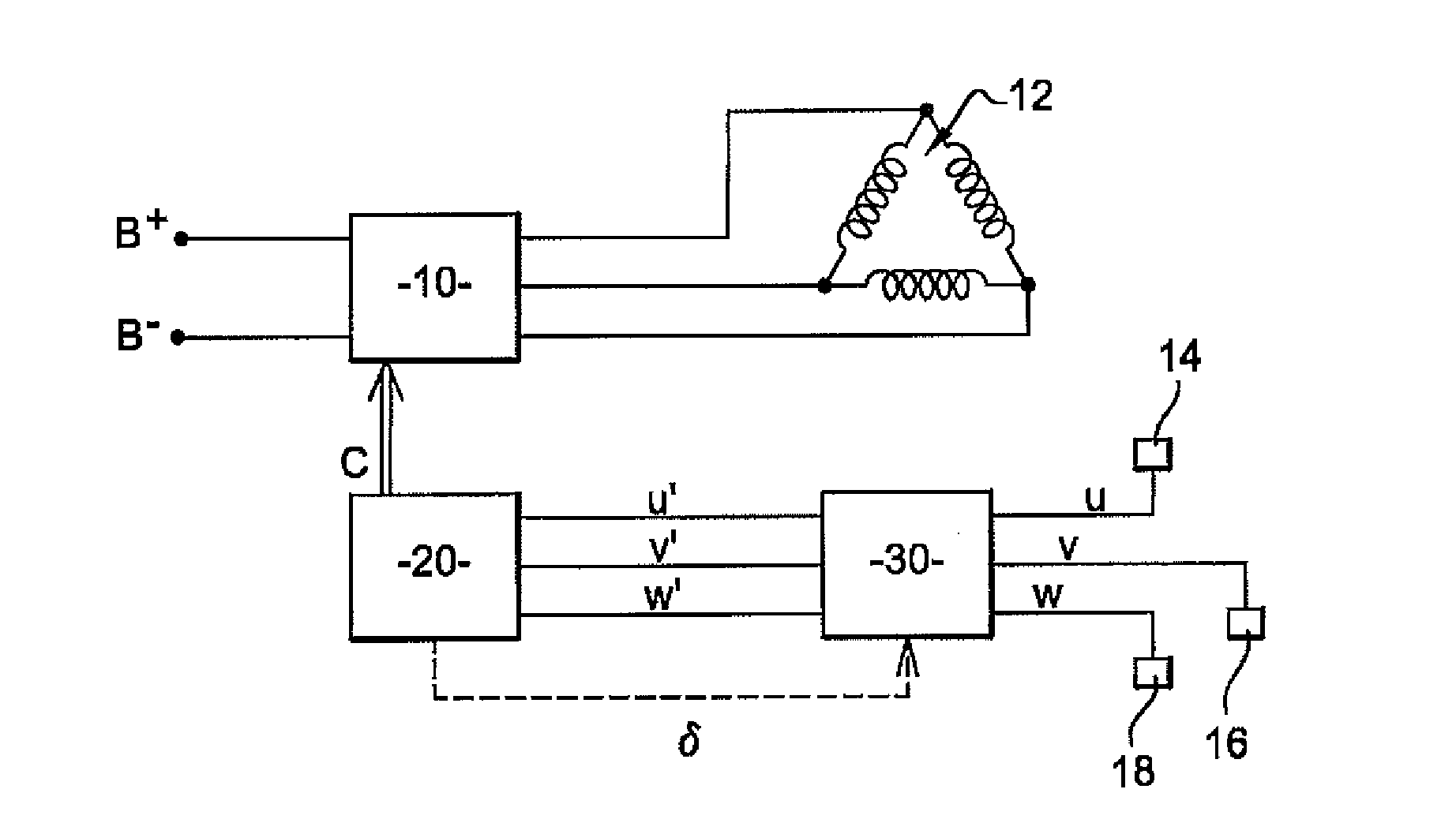Method for controlling polyphase rotating electrical machine