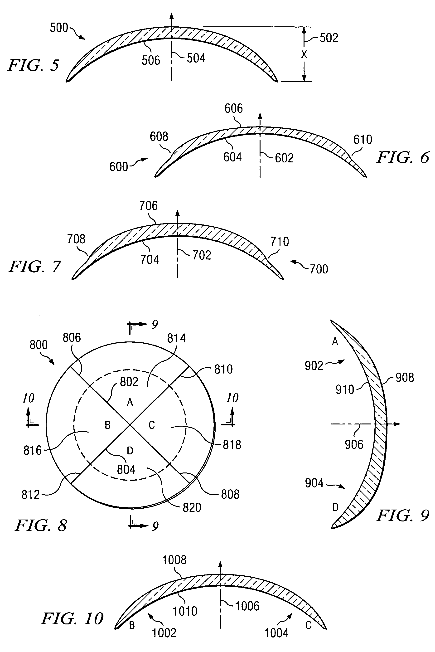 Contact lens with controlled shape