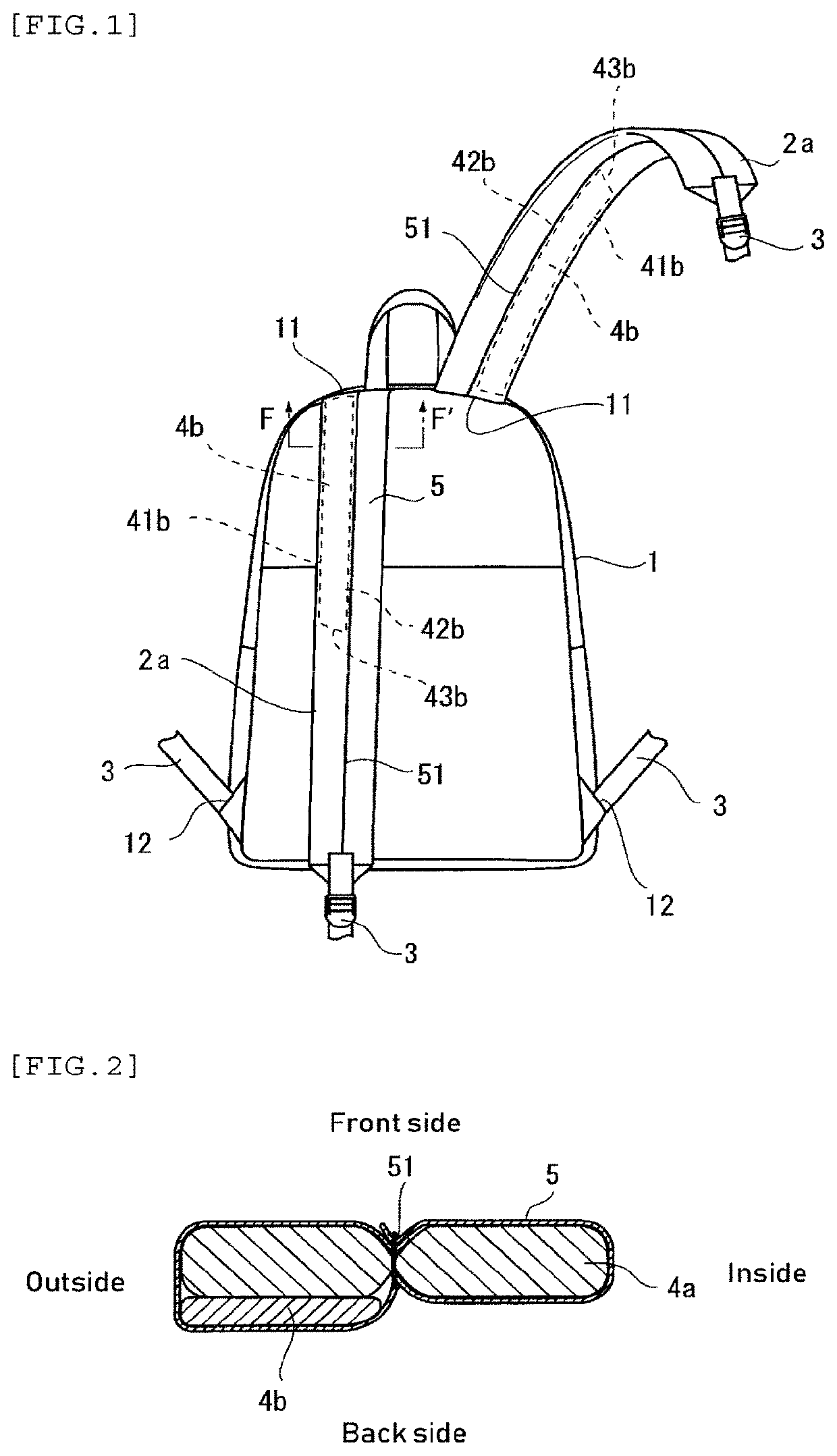 Shoulder straps for backpack and backpack provided with same