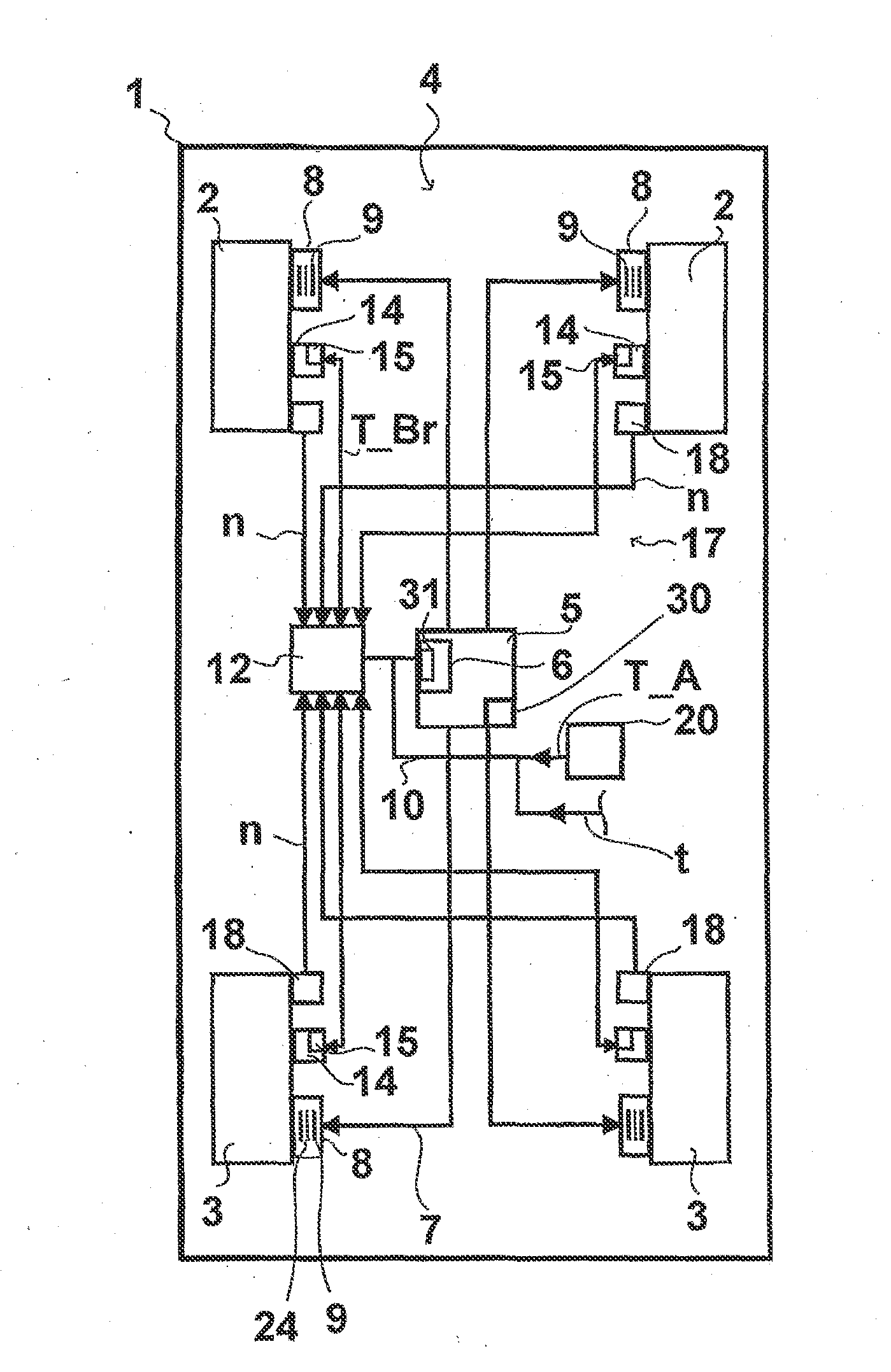 Method and Device for tyre Pressure Regulation and for Automatic Repair