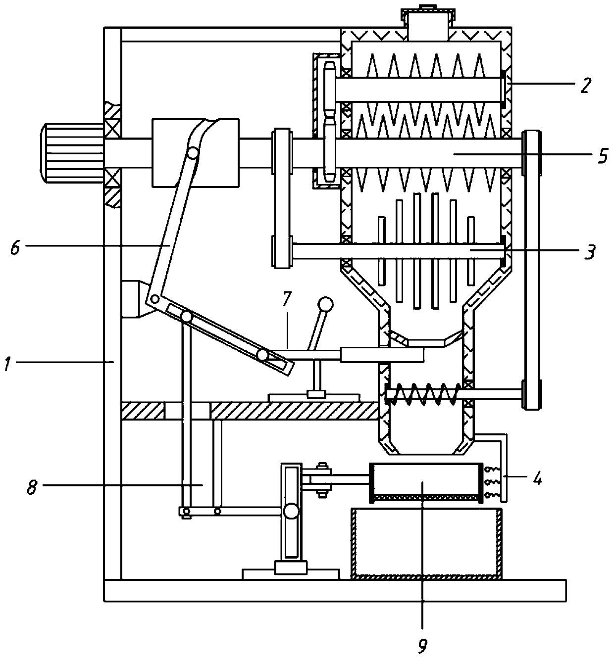 Shaking type feed screening machine based on cylindrical cam driving