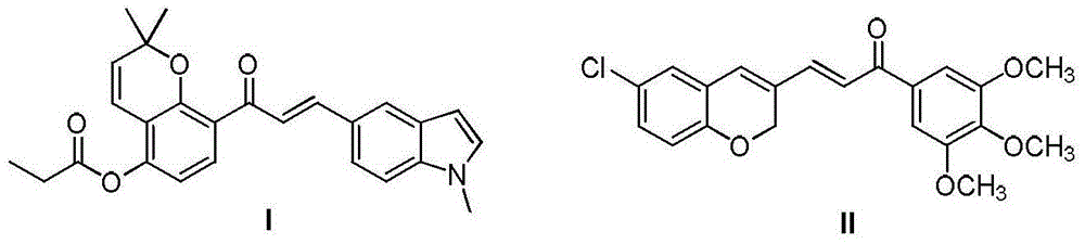 Chalcone analogue containing 2-methyl-4-oxo-quinazoline-6-base, and preparation method and application thereof