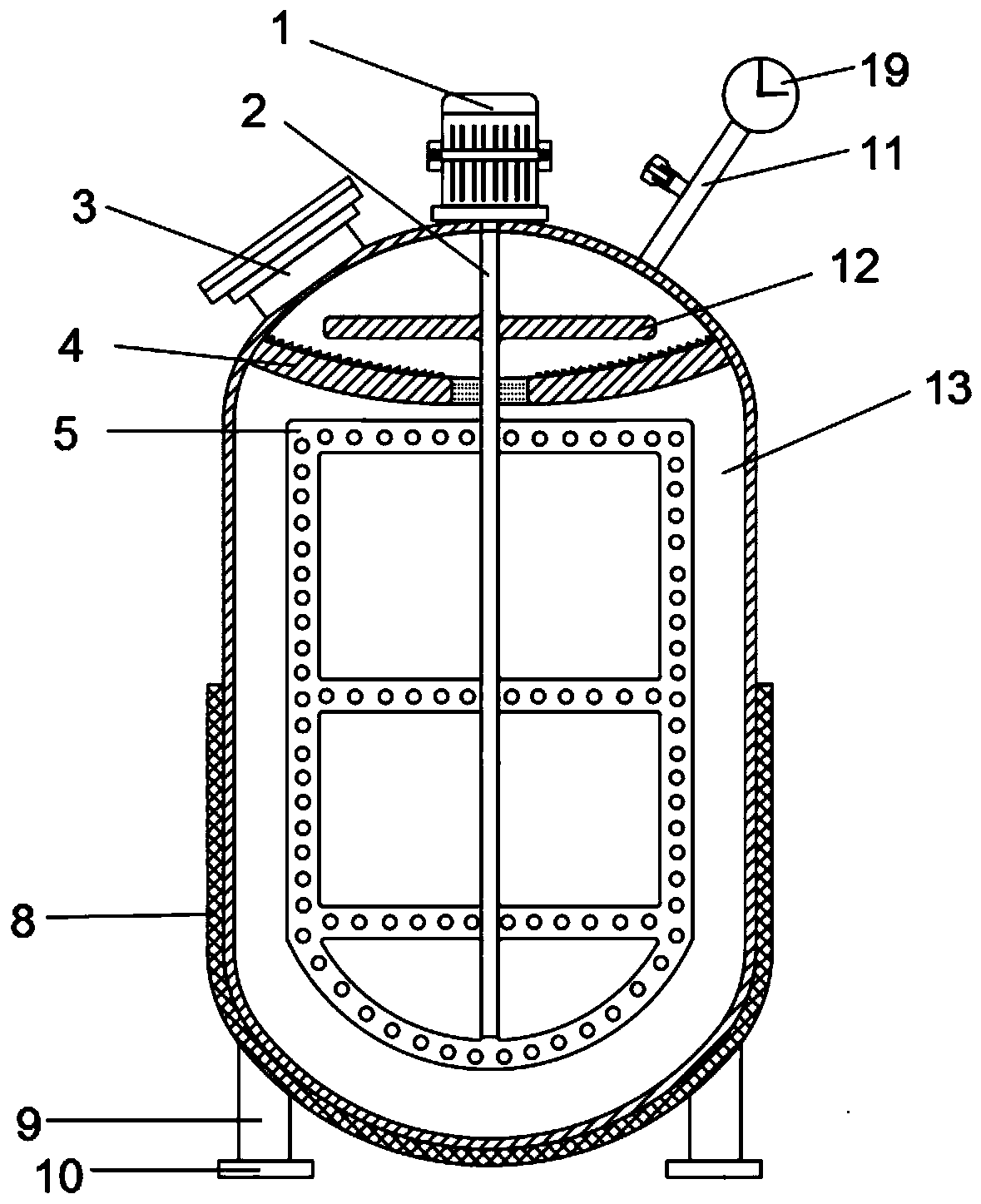 Efficient reaction kettle for chemical production