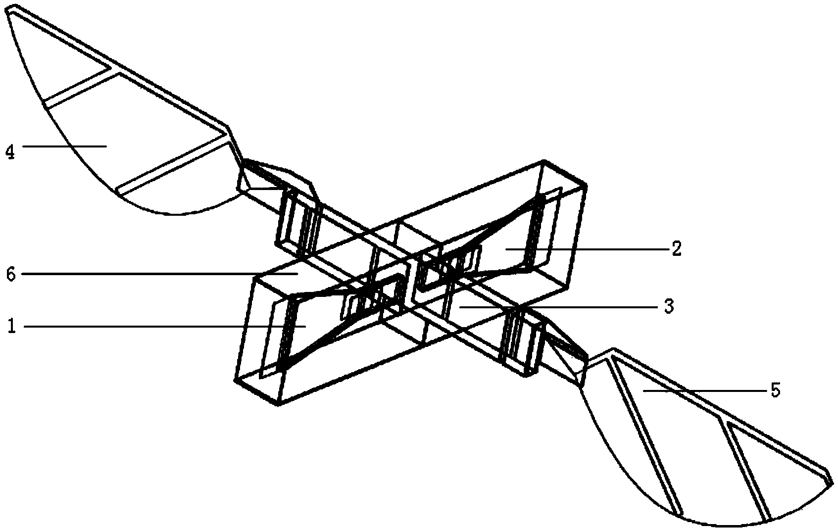 Double piezoelectric actuators type micro flapping wing aircraft based on soft hinges