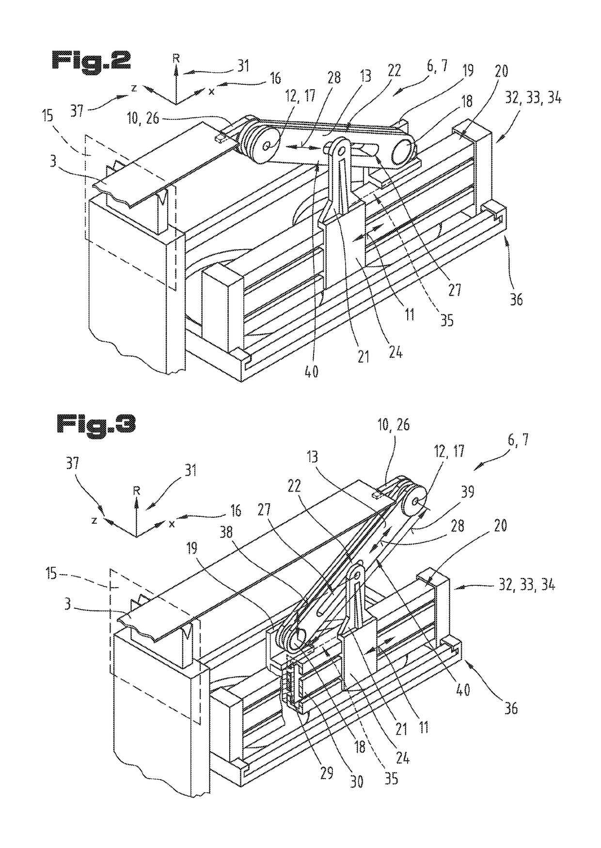 Rear stop device for a bending machine