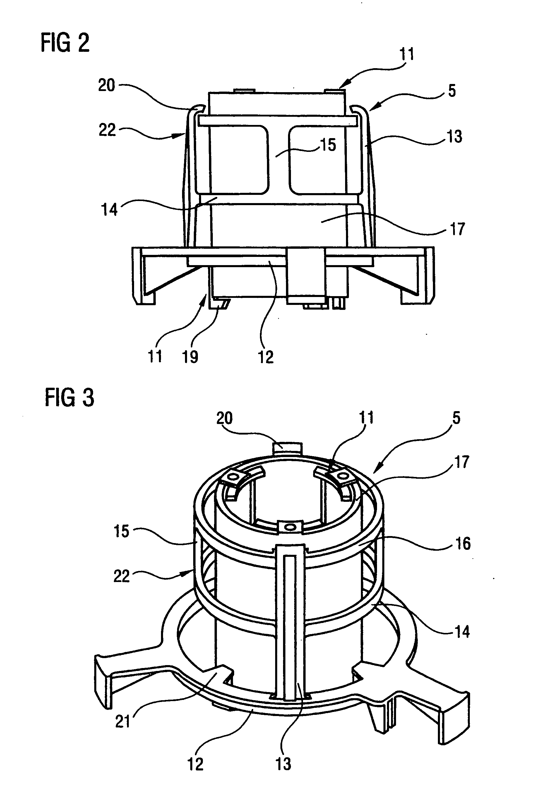 Device for retaining a fuel pump in a fuel container