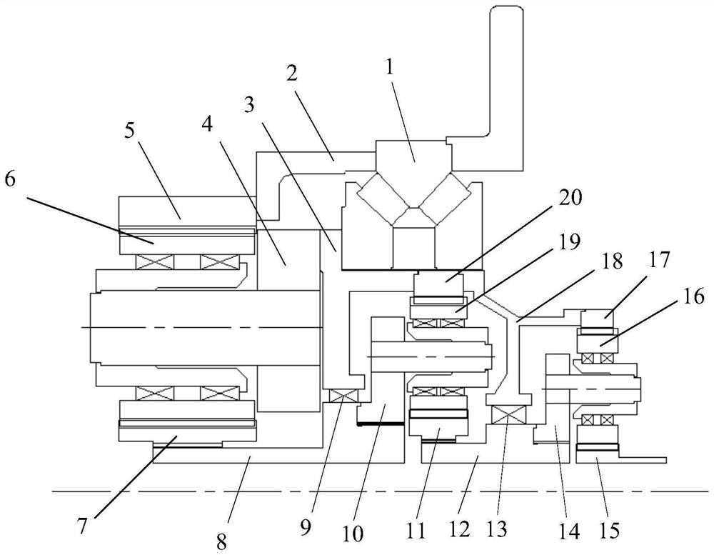 Ultra-compact semi-direct-drive multistage planetary wind power gear box structure