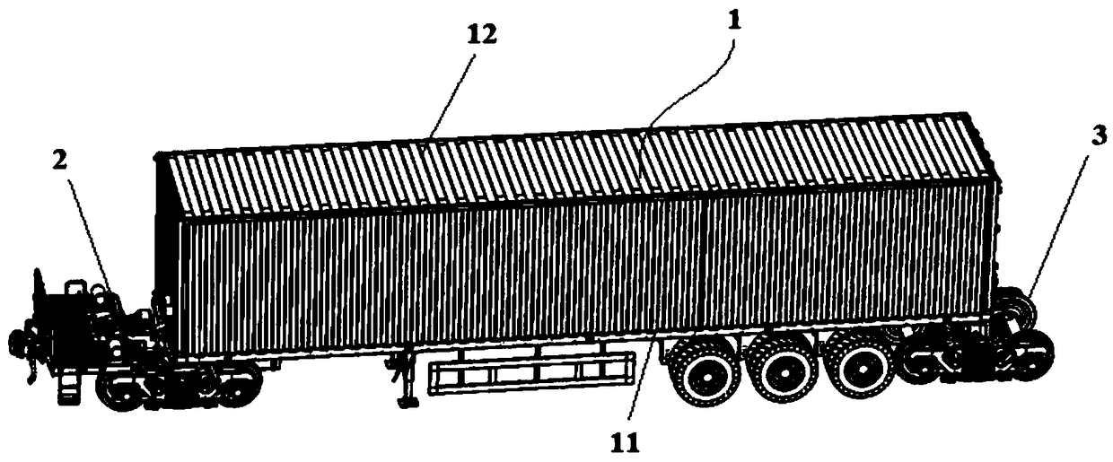 Highway-railway combined transport box van