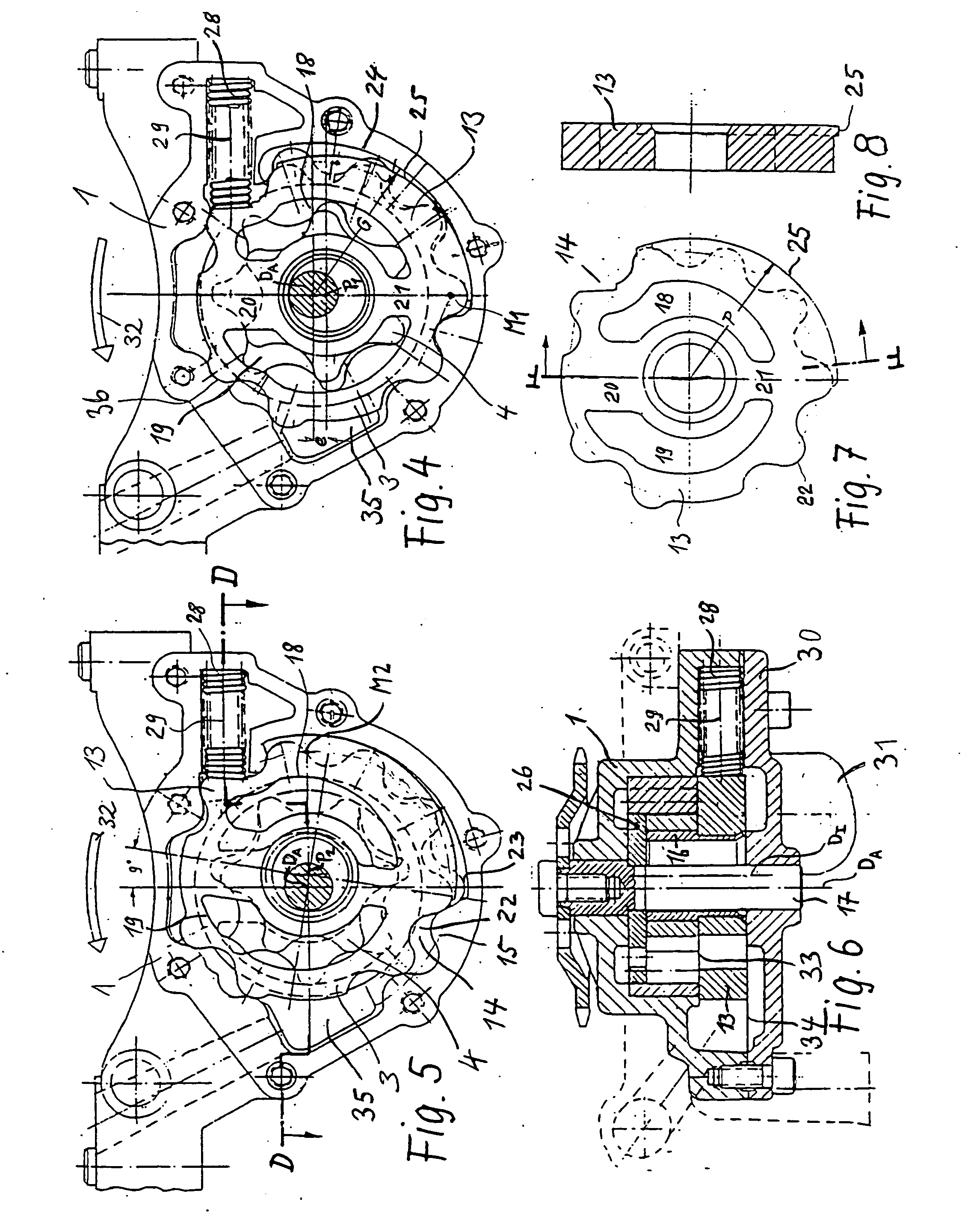 Displacement pump with variable volume flow