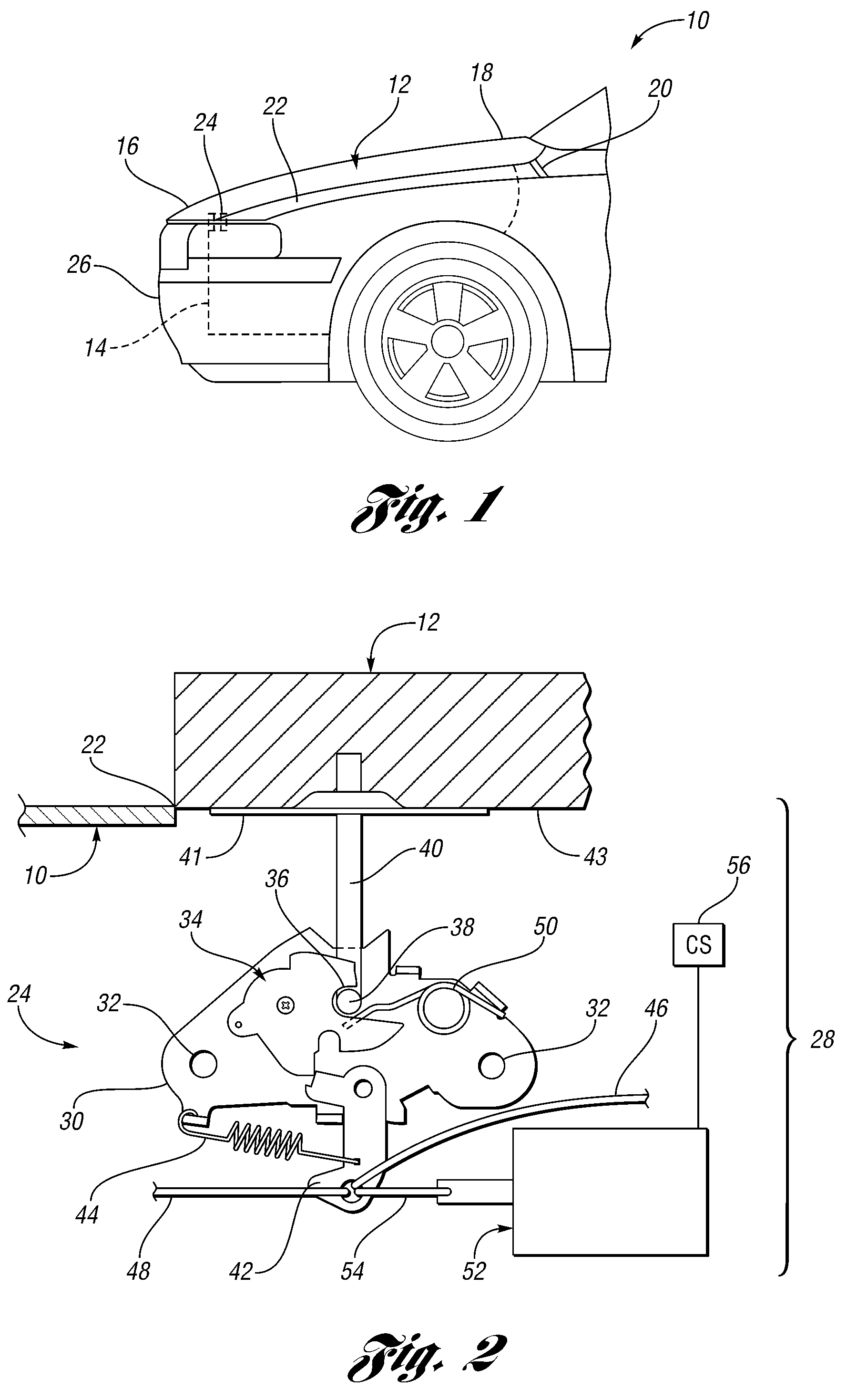 Collision safety system for use with a motor vehicle