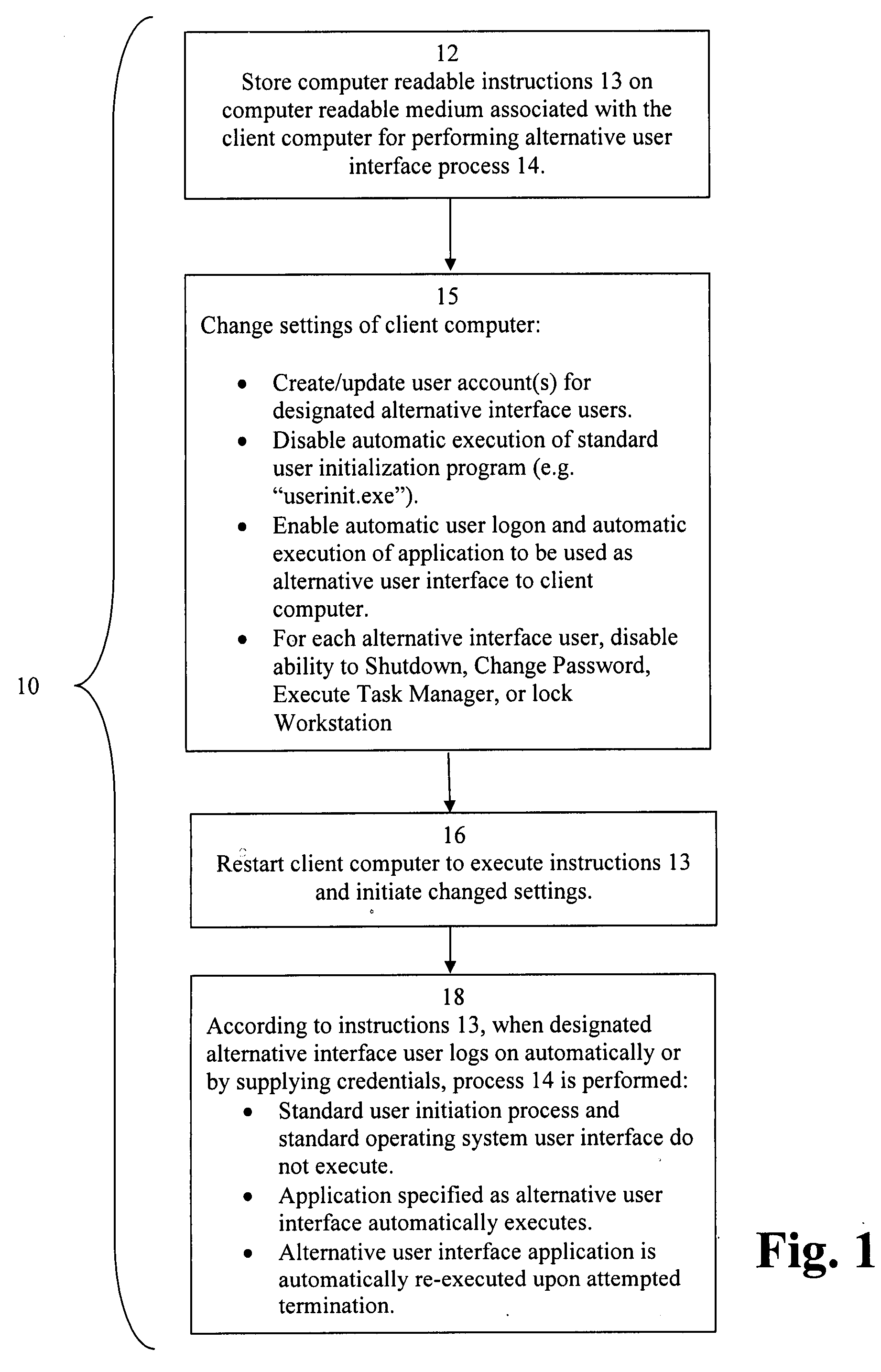 System and method for managing access to resources and functionality of client computers in a client/server environment