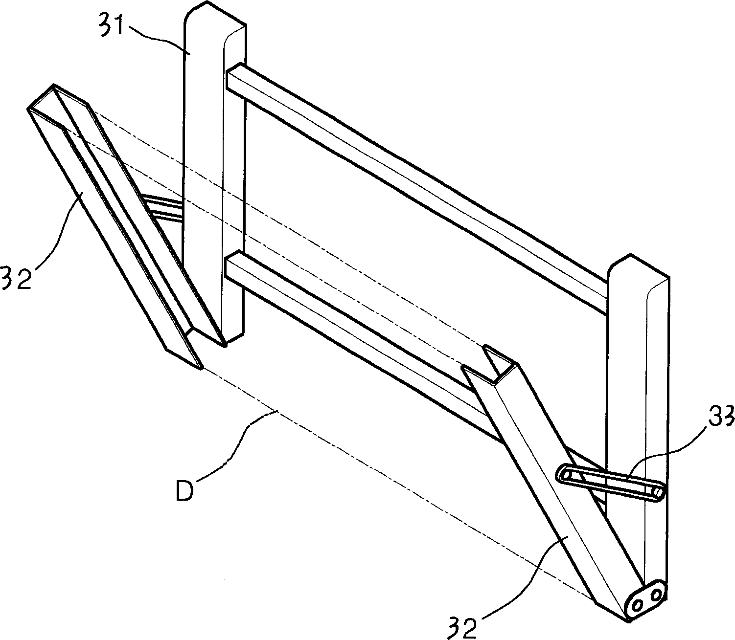 Apparatus for regulating display device angle, and its connection support