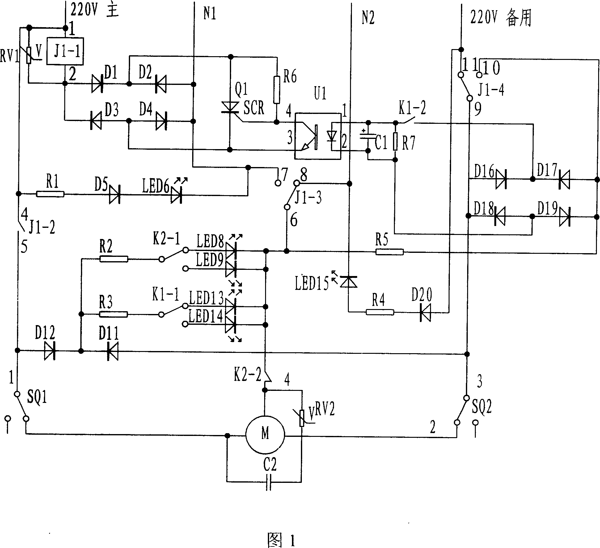 Automatic change-over control circuit of terminal duplicate supply