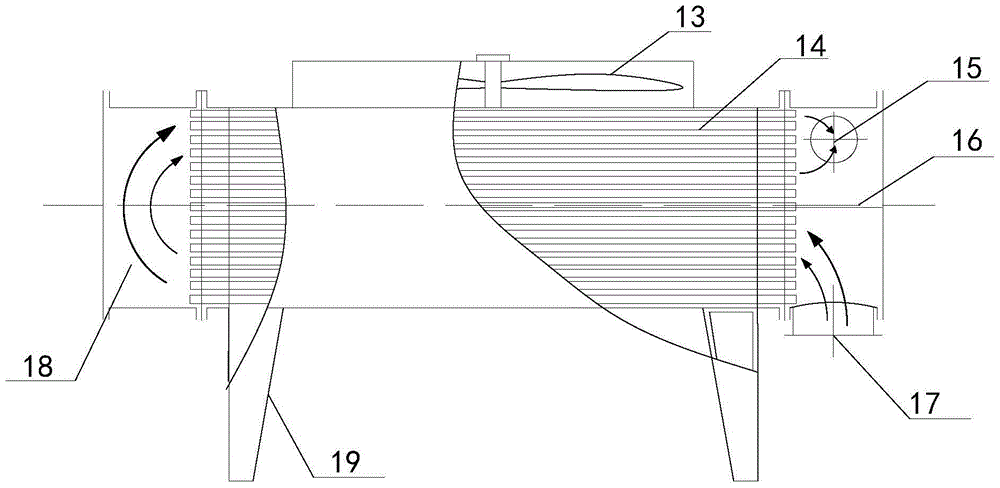 Modular surface-type indirect air cooling system for nuclear power plants in severely water-scarce regions