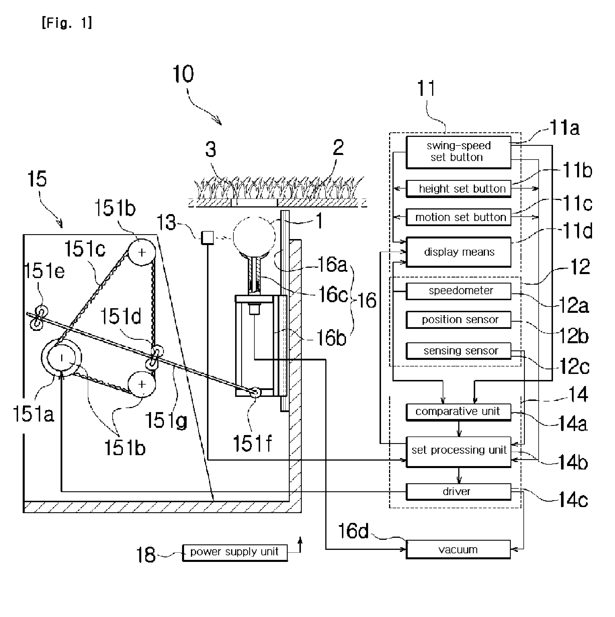 Apparatus for correcting a head-up phenomenon during a golf swing