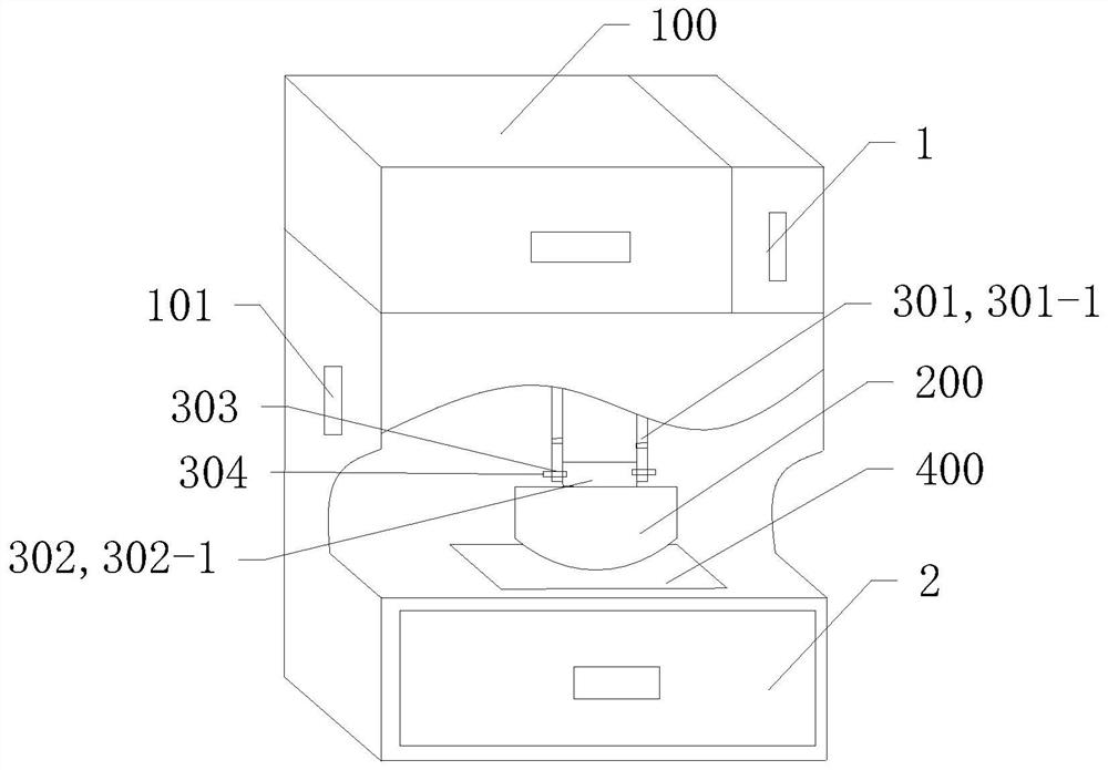 A wall-mounted ultrasonic cleaning device